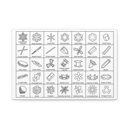 Snowflakes Types Guide Poster, Different Snowflake Shapes Vertical Poster