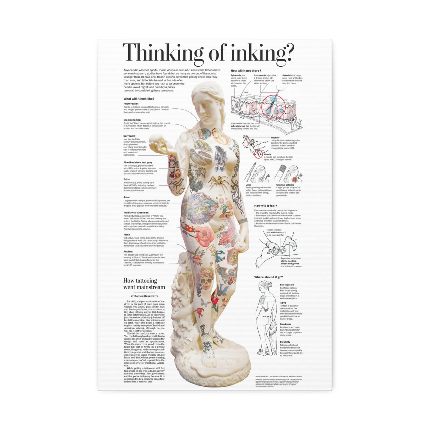 Tattoo Anatomy And History, Tattoo Guide, Body Art Information Vertical Poster