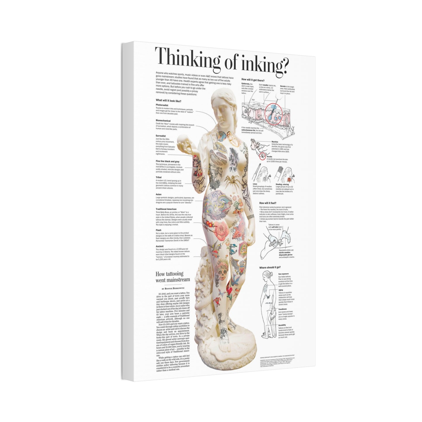 Tattoo Anatomy And History, Tattoo Guide, Body Art Information Vertical Poster