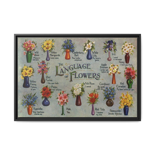 The Language of Flowers Poster, Victorian Floriography Chart Print, Flower Meaning Wall Art, Botanical Vintage Decor Gift