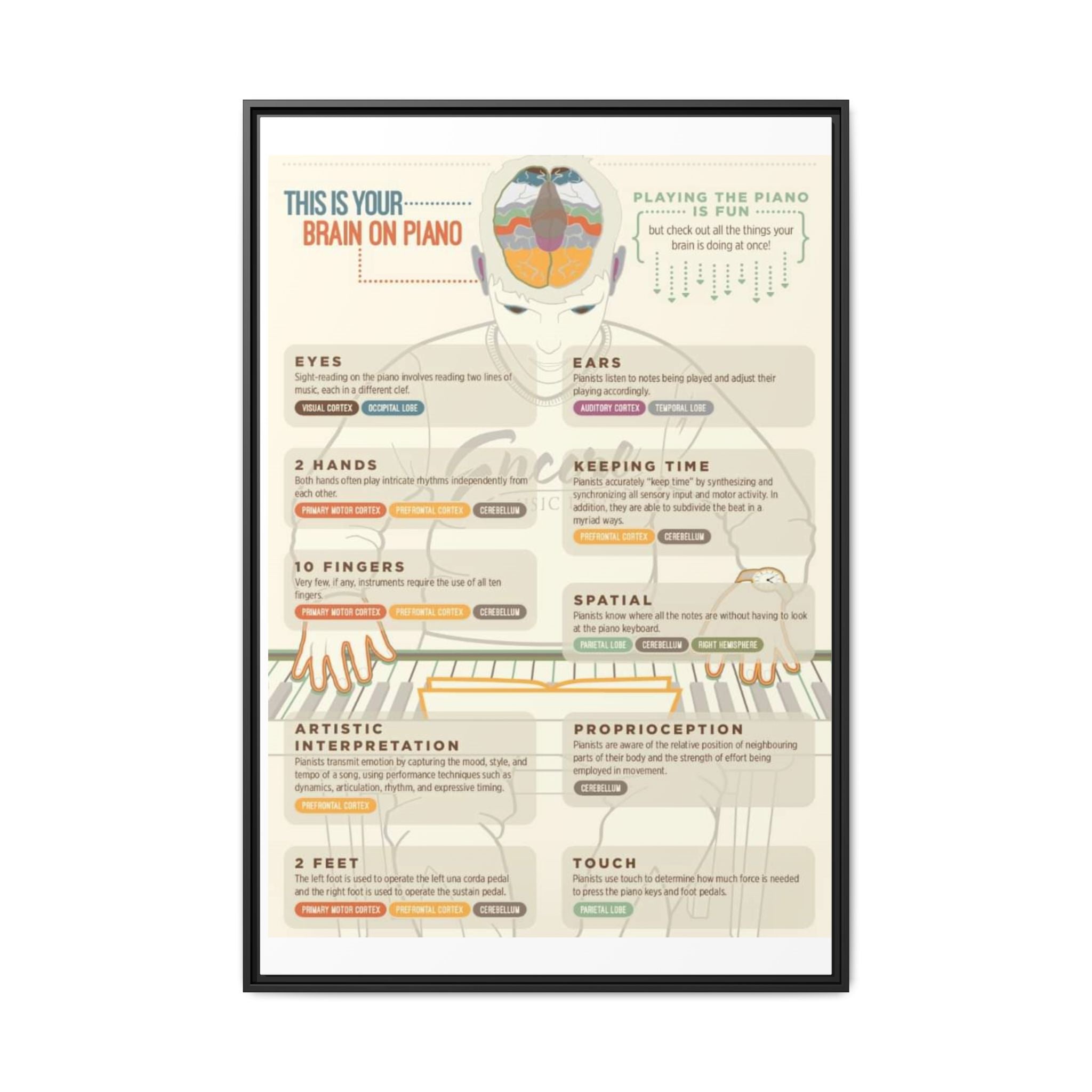 This Is Your Brain on Piano Playing the Piano Is Fun Vertical Poster and Canvas