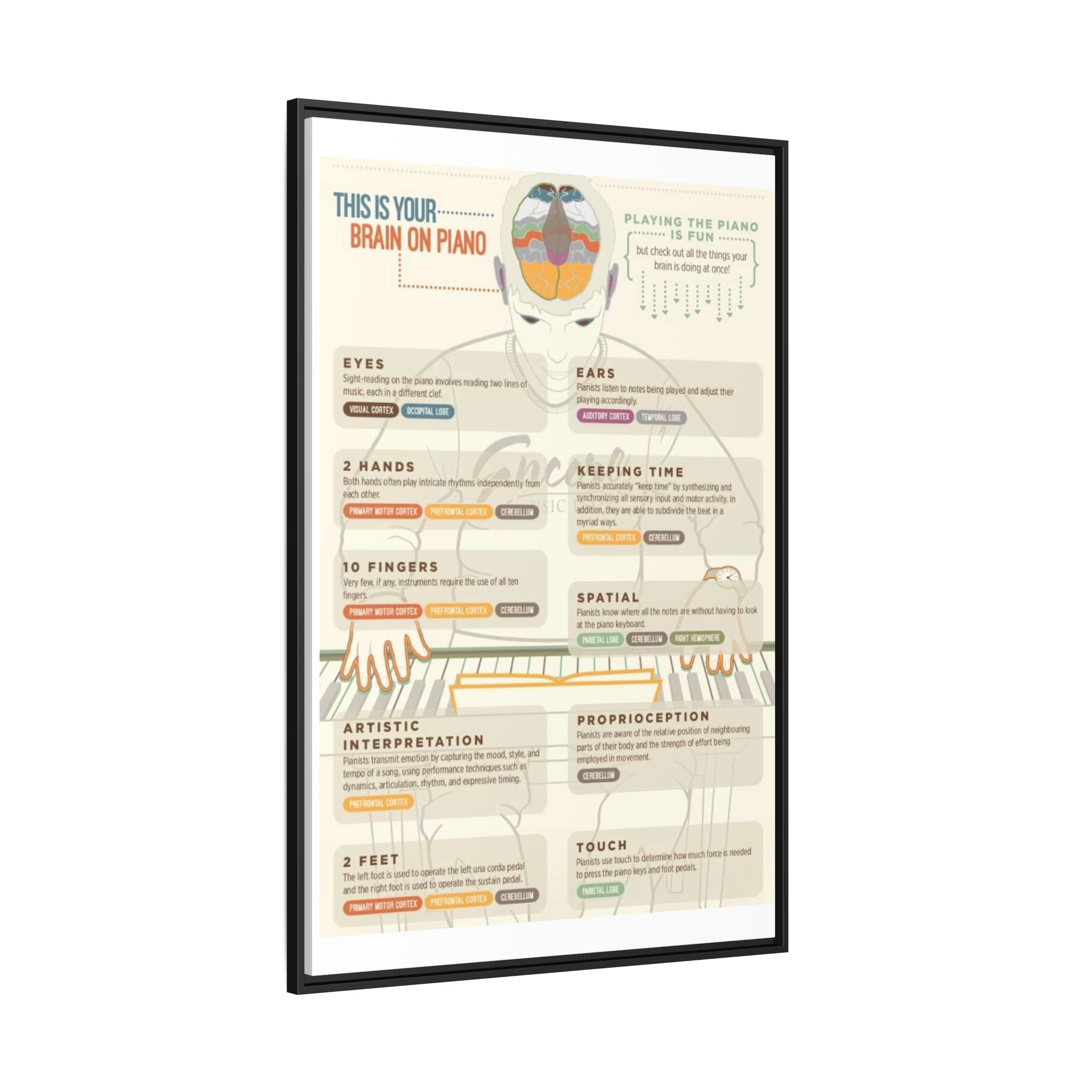 This Is Your Brain on Piano Playing the Piano Is Fun Vertical Poster and Canvas