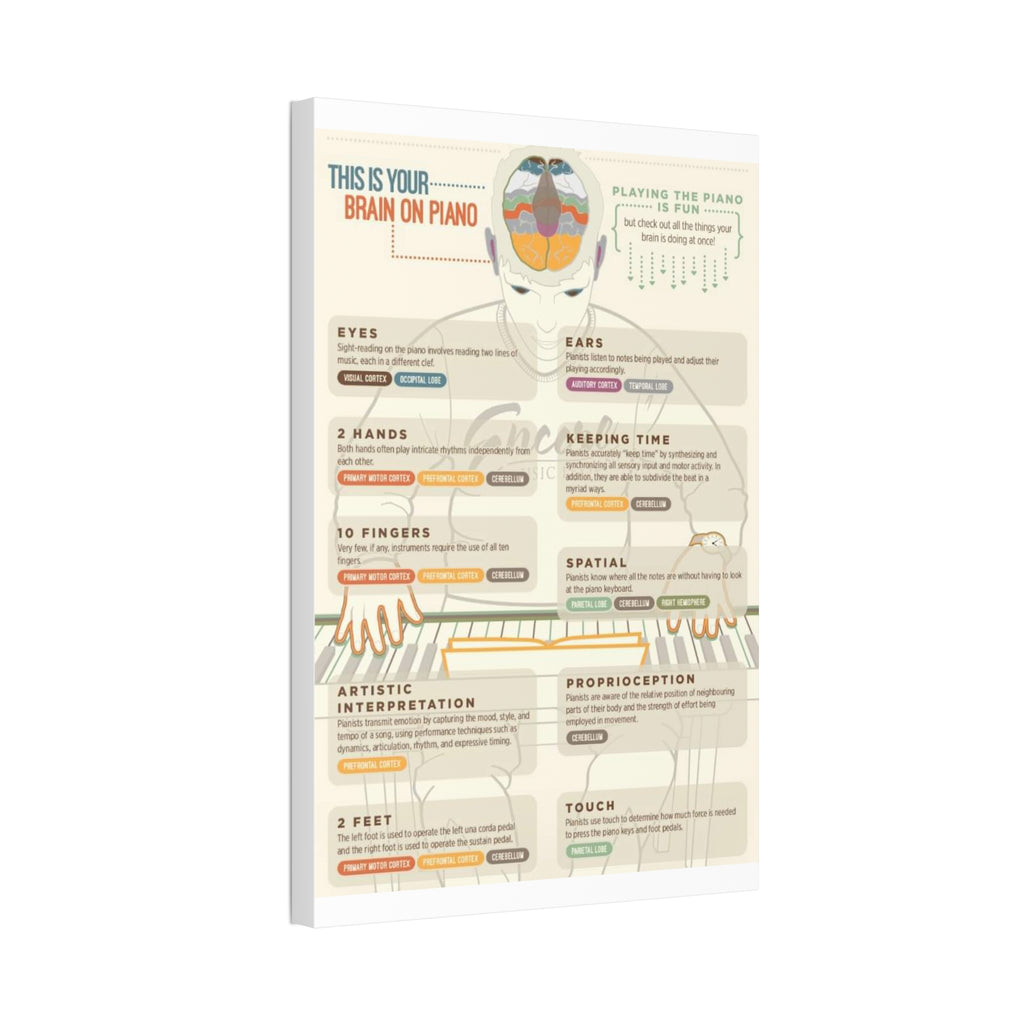 This Is Your Brain on Piano Playing the Piano Is Fun Vertical Poster and Canvas