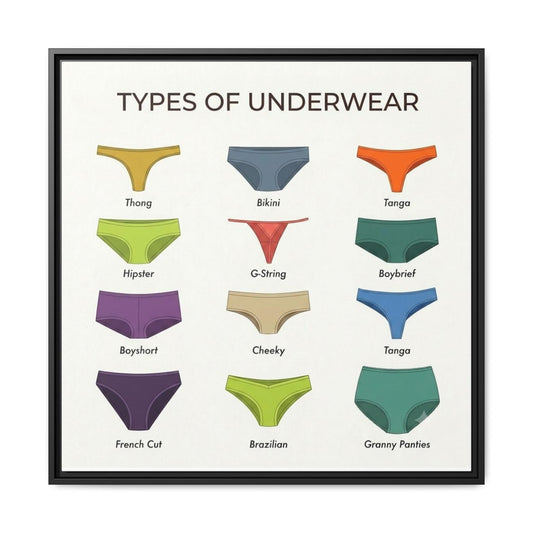 Types of Underwear Poster, Women's Underwear Style Guide Chart Print, Lingerie Identification Wall Art, Fashion Gift