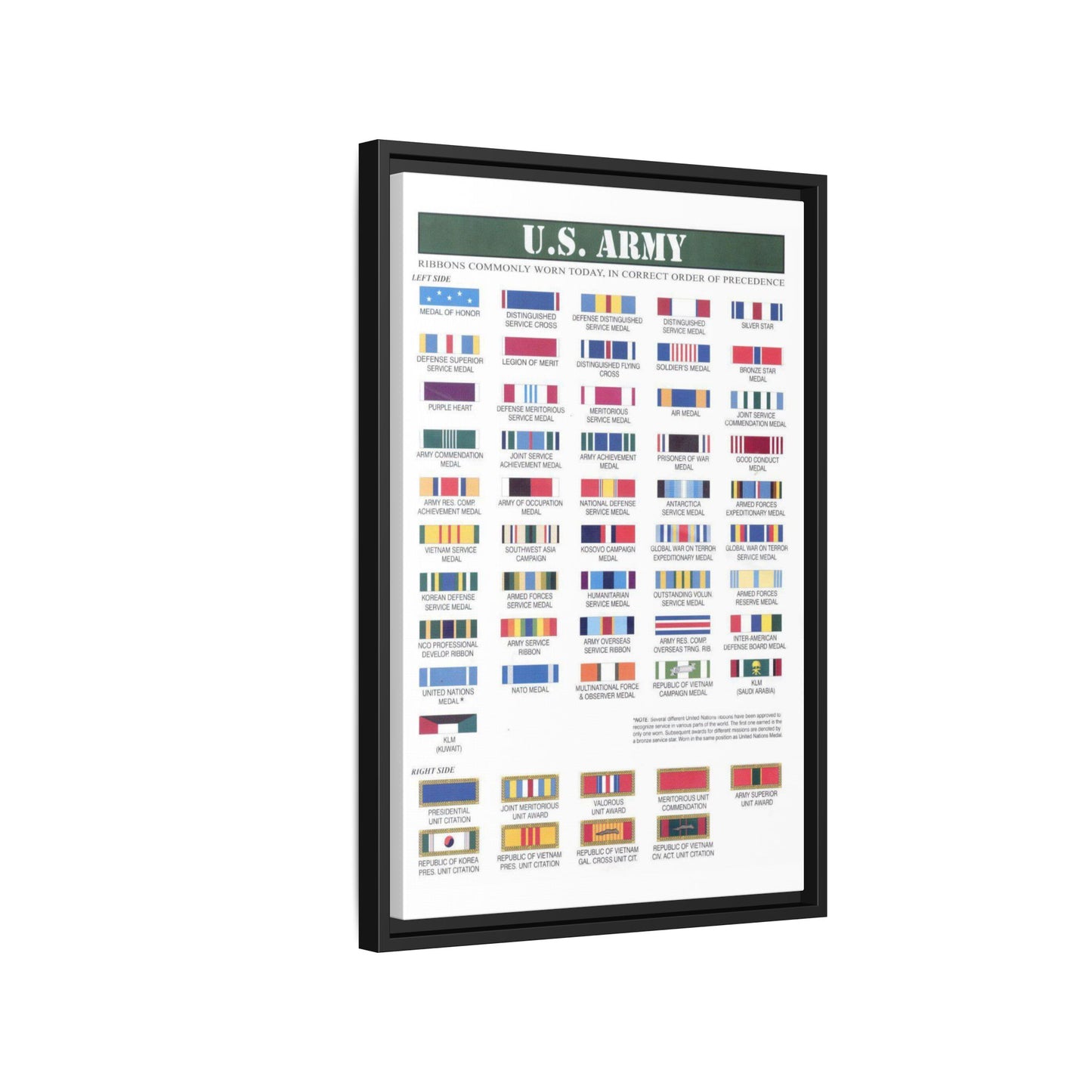 U.S. Army Ribbons Medal Of Honor Distinguished Service Cross Vertical Canvas And Poster