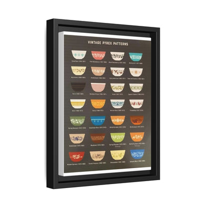 Vintage Pyrex Patterns Poster, Kitchen Collection Vertical Poster