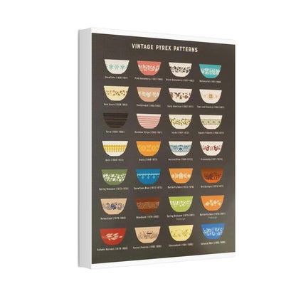 Vintage Pyrex Patterns Poster, Kitchen Collection Vertical Poster