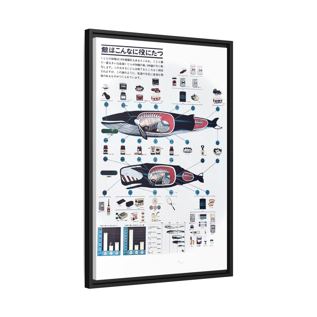 Whales are very useful poster produced in 1963 by Nippon Suisson Co. Ltd. showing the byproducts produced from commercial whale fishing.