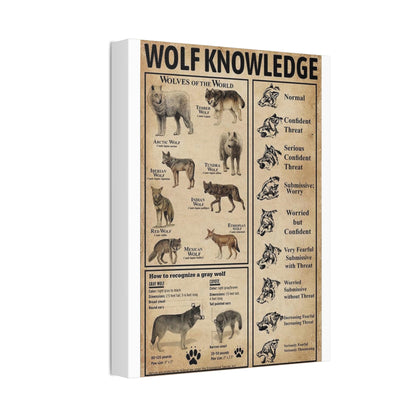 Wolf Knowledge Poster, Wildlife Guide Vertical Poster